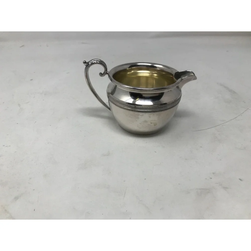 Set of 2 Silverplate Creamer and Sugar Bowl ~ Pictorial Marks Crown H Shield 113